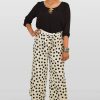 White And Black Polkadot Culotte Trousers