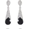 Black Drop Jewel Earrings