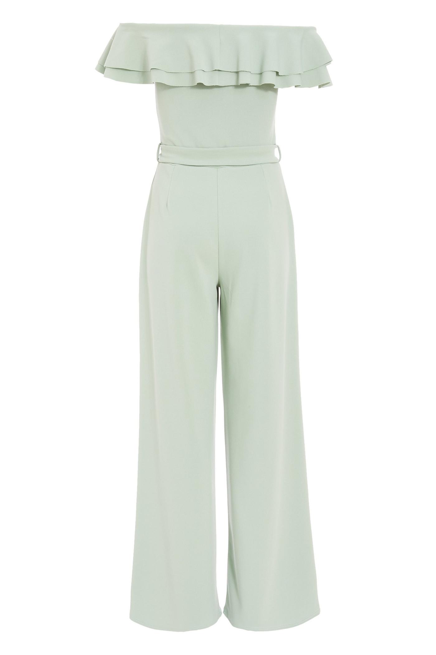 sage bardot palazzo jumpsuit